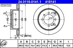 ATE Disc frana ATE 24.0118-0141.1 (24.0118-0141.1)