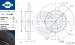 ROTINGER Disc frana ROTINGER GRAPHITE DRILLED & SLOTTED PLUS RT 2912-GL T5 (RT 2912-GL T5)