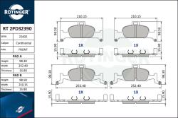 ROTINGER set placute frana, frana disc ROTINGER RT 2PD32390 (RT 2PD32390)