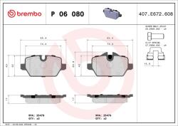BREMBO set placute frana, frana disc BREMBO PRIME LINE P 06 080 (P 06 080)