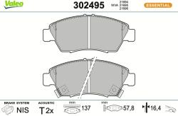 VALEO set placute frana, frana disc VALEO ESSENTIAL 302495 (302495)