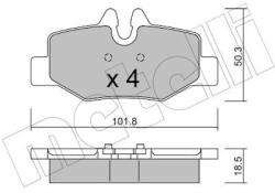 METELLI set placute frana, frana disc METELLI 22-0576-0 (22-0576-0)