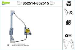VALEO Mecanism actionare geam VALEO 852514 (852514)