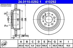 ATE Disc frana ATE 24.0110-0292.1 (24.0110-0292.1)