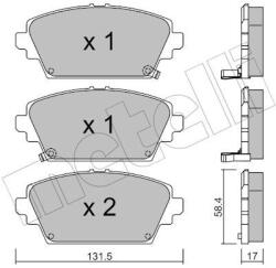 METELLI set placute frana, frana disc METELLI 22-0464-1 (22-0464-1)