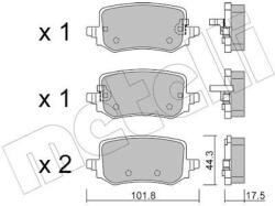METELLI set placute frana, frana disc METELLI 22-1301-0 (22-1301-0)