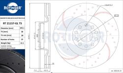 ROTINGER Disc frana ROTINGER GRAPHITE DRILLED & SLOTTED PLUS RT 21157-GL T5 (RT 21157-GL T5)