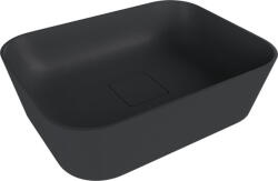 SAPHO Mosdó, Sapho Banera Square öntött márvány mosdó 50x36 cm, matt antracit 14596.51 - zuhanykabin