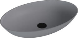 SAPHO Mosdó, Sapho Banera Oval öntött márvány mosdó 60x40 cm, matt szürke 14397.31 - zuhanykabin