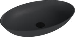 SAPHO Mosdó, Sapho Banera Oval öntött márvány mosdó 60x40 cm, matt antracit 14397.51 - zuhanykabin