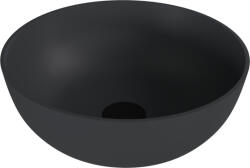 SAPHO Mosdó, Sapho Banera Round öntött márvány mosdó 39 cm, matt antracit 14337.51 - zuhanykabin