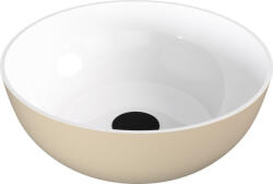 SAPHO Mosdó, Sapho Banera Round öntött márvány mosdó 39 cm, fehér/matt bézs 14337.82 - zuhanykabin