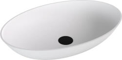 SAPHO Mosdó, Sapho Banera Oval öntött márvány mosdó 60x40 cm, matt fehér 14397MAT - zuhanykabin
