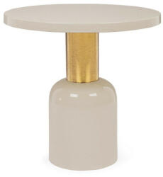 Bizzotto NALIMA Kerek Dohányzóasztal Bézs Arany Díszítéssel (0746703)