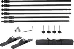 Háttér állványrendszer, állítható kialakítás, hordozható hordtáska, 3, 0x2, 4 M