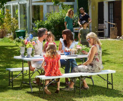 CASARIA 2 db-os fehér műanyag sörpad szett 180cm (100047) - pepita