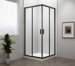 SAPHO Zuhanykabin, Sapho Polysan Easy Line Black szögletes zuhanykabin, matt fekete 80x80 EL5215B - mozaikkeramia