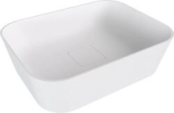 SAPHO Mosdó, Sapho Banera Square öntött márvány mosdó 50x36 cm, matt fehér 14596MAT - mozaikkeramia
