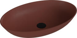SAPHO Mosdó, Sapho Banera Oval öntött márvány mosdó 60x40 cm, matt barna 14397.71 - mozaikkeramia