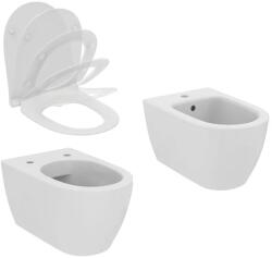 Ideal Standard Set vas WC suspendat Ideal Standard I. life O cu capac softclose alb si bideu (T568001+T572401+T568101)