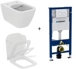 Ideal Standard Set vas WC suspendat Ideal Standard I. life B cu capac slim softclose si set rezervor cu cadru incastrat si clapeta alba (T461401+T500301+458.134.11.2)