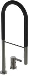 Ideal Standard Baterie bucatarie cu pipa flexibila Ideal Standard Gusto 142 gri - negru semi-profesionala (BD425A5) - sanoterm