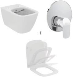 Ideal Standard Set vas WC suspendat Ideal Standard I. life B cu functie bideu alb plus capac slim softclose si baterie (T534701+T500301+A6757AA)
