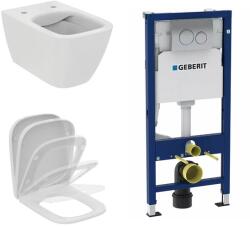 Ideal Standard Set vas wc suspendat Ideal Standard I. life B alb cu capac si rezervor cu cadru incastrat si clapeta (T461401+T468301+458.134.21.2)