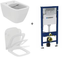 Ideal Standard Set vas WC suspendat Ideal Standard I. life B cu capac slim softclose si set rezervor cu cadru incastrat si clapeta crom (T461401+T500301+458.134.21.2)