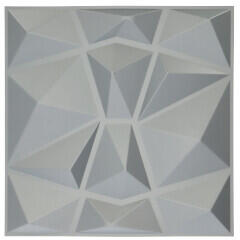 ANRO Wall - Diamond Gyémánt 3D műanyag falburkolat, 50x50 cm - szürke falpanel (DT100094 silver)
