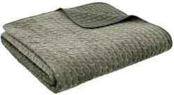 Bianca Cuvertură verde matlasată din catifea 240x260 cm Attica Velvet Embroidered - Bianca
