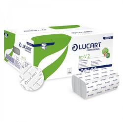 Lucart Kéztörlő 2 rétegű V hajtogatott 190 lap/csomag 21 x 21 cm 20 csomag/karton Eco V 2 Lucart _863046 fehér (863046)