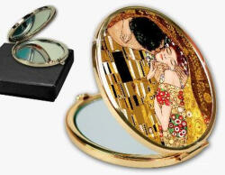 Hanipol Kézitükör nagyítós, fémkeretben, dobozban 11cm, Klimt: The Kiss