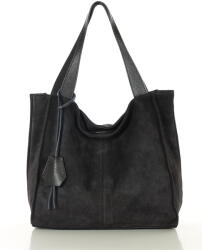 Marco Mazzini Bőr velúr bevásárlótáska | fekete