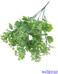  Műzöld vegyes leveles csokor 36cm