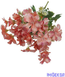  Kis virágos selyemvirág csokor 35cm - Halvány Korall