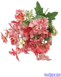  Kis virágos selyemvirág csokor 35cm - Korall
