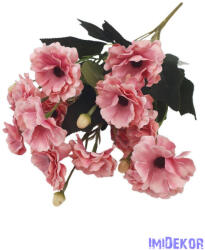  Fodros szirmú selyem csokor 35cm - Fáradt Rózsaszín