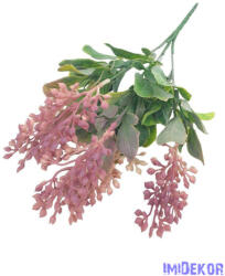  Fürtbogyós műzöld csokor 34cm - Világos Mályva