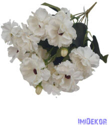  Fodros szirmú selyem csokor 35cm - Fehér