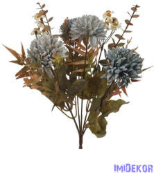  Antik színű krizantém csokor 29cm - Szürke