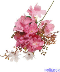  Szálas hortenzia kiegészítőkkel 35cm - Világos Rózsaszín