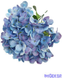  Hortenzia 5 fejes erezett művirág csokor 44cm - Lilás Kék