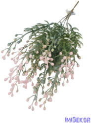  Bogyós műzöld csokor 36cm - Rózsaszín
