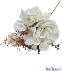  Szálas hortenzia kiegészítőkkel 35cm - Fehér