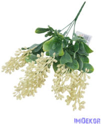  Fürtbogyós műzöld csokor 34cm - Fehér