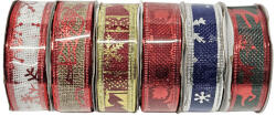  Szalag, karácsonyi mintás, 2cm széles, 6 féle (KDS-825091) - officetrade