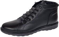Ciucaleti j Ghete barbati casual din piele naturala imblanite Negre GS2021N, marimea 38