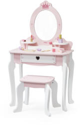 Viga Toys Masuta de toaleta din lemn cu 8 accesorii design printesa, viga (44782) - bekid