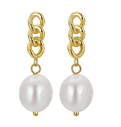 BeSpecial Cercei argint 925 placati cu aur 14K cu perle naturale (ERR42)
